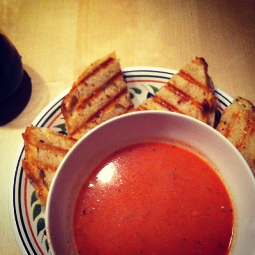 Seasoned to Taste - Easy Tomato Soup with Gruyere Grilled Cheese
