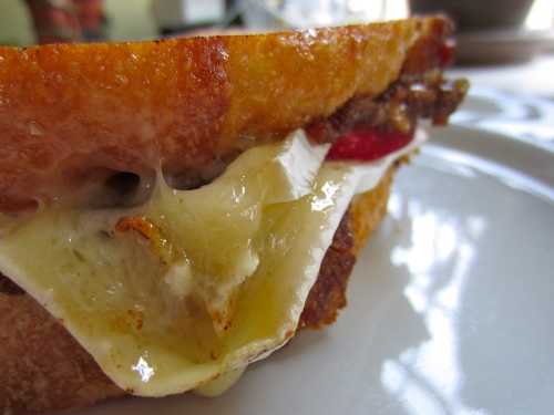 Seasoned to Taste - Brie and Apple Grilled Cheese with Bacon Jam
